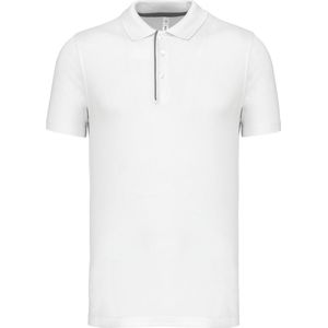 SportPolo Heren XXL Proact Kraag met knopen Korte mouw White / Silver 95% Polyester, 5% Elasthan