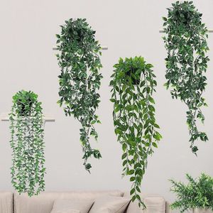 Set van 4 kunsthangplanten, kunstplanten, kunstplantenhanger met potten, kunsthangplant, kunstplant voor binnen en buiten, voor muur, huis, tuin, kantoordecoratie