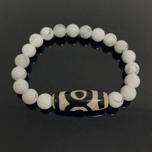 Sorprese armband - Tibetaanse Dzi - armband heren - wit - unisex - cadeau - Model H
