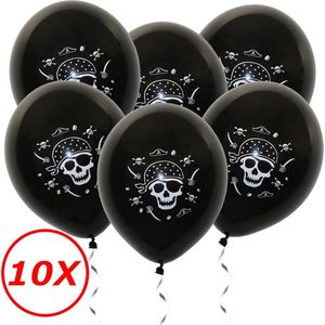 Halloween Versiering Decoratie Helium Ballonnen Feest Versiering Halloween Accessoires Ballon Zwart Piraat – 10 Stuks