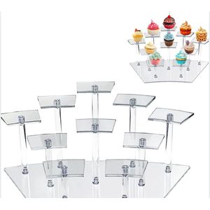 Acryl Display Riser met 10 Planken – Veelzijdige en Duurzame Weergave voor Sieraden, Verzamelobjecten, Cakes en Meer