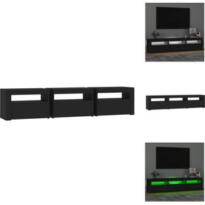 vidaXL TV-meubel V2 - zwart - 180x35x40 cm - RGB LED-verlichting - Kast