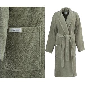 Badjas voor dames en heren, gemaakt van 100% katoen, ochtendjas, badstof, knuffelig, saunajas, warm en comfortabel, sneeuwdrogend, zacht, absorberend, 400 g/m²