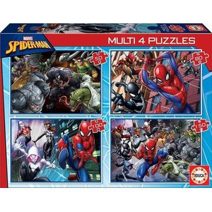 Leggpuzzel - 4 puzzels met variërend aantal stukjes - Spiderman - Educa puzzel