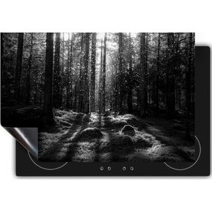 Chefcare Inductie Beschermer Bos met Mos op de Grond - Zwart Wit - 58,3x51,3 cm - Afdekplaat Inductie - Kookplaat Beschermer - Inductie Mat