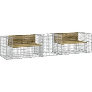 vidaXL - Tuinbank - met - schanskorf - geïmpregneerd - grenenhout