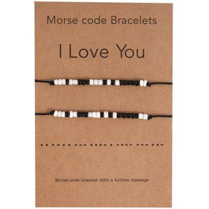 Bixorp Friends Vriendschapsarmbandjes voor 2 met Morse Code - BFF Armband Meisjes - Best Friends Armband Vriendschap Cadeau voor Twee