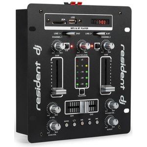 DJ25 DJ-mixer mengpaneel versterker bluetooth USB zwart/wit
