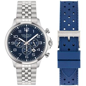 Nautica Nct Blueocean Analog Watch Case: 100% Roestvrij Staal | Armband: 100% Roestvrij Staal 45 mm NAPBOS405, NAPBOS406
