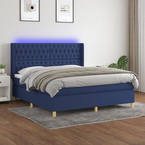 The Living Store Boxspring Elektrisch Verstelbaar Pocketvering - 180x200 cm - Blauw