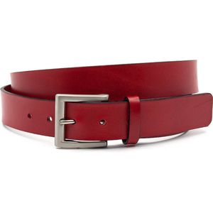 JV Belts Sportieve rode jeansriem - heren en dames riem - cm breed - - Echt - Taille: 85cm - Totale lengte riem: 100cm