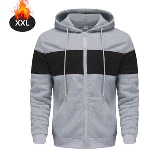 Livano Vest Heren - Sweater - Sweaters - Hoodie - Warme Trui - Lang - Lichtgrijs - XXL