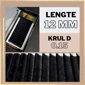 Wimpers Zebra Luxe – D Krul – Dikte 0.15 – Lengte 12 mm – 16 rijen in een tray - nepwimpers - classic set - wimperextensions - one by one - D crul