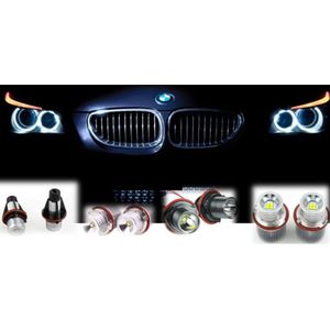 LED Bulb set (2 bulbs) 5 Watt voor originele BMW angel eyes (auto moet origineel xenon hebben) geschikt voor E87-E39-E60-E61-E63-E64-E66-E83-E53