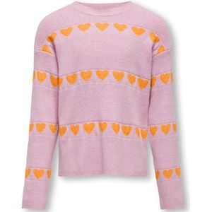 ONLY KOGDANA L/S HEART O-NECK KNT Meisjes Trui - Maat 158/164