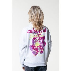 Colourful Rebel Flower World Tour Dropped Shoulder Sweat - M