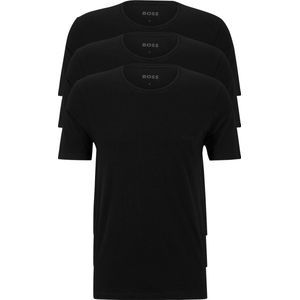 HUGO BOSS Classic T-shirts regular fit (3-pack) - heren T-shirts O-hals - zwart - Maat: S