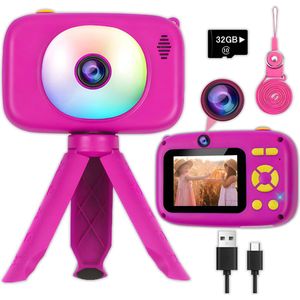 CosmoToys® Kindercamera FULL HD - Kindercamera Kids - Kinder vlog camera - Kinderfototoestel - Kindercamera's Digitaal - Fototoestel Kinderen - Roze