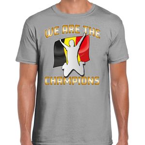 Bellatio Decorations Verkleed T-shirt voor heren - Belgie - grijs - voetbal supporter - themafeest XL