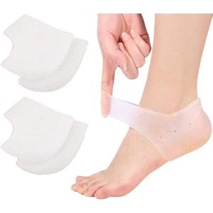 2 paar gel hielbeschermers - Gel Sokken - Hielbeschermers - Plantaire fasciitis inlegzolen - hielbescherming gel - Pure siliconen pads - Verlicht hielpijn en gebarsten hielen - Hielkussen