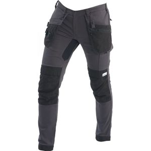 BITCO ATTERT Stretch Werkbroek Heren Grijs Zwart - waterafstotende en olieafstotende kniebeschermerzakken Verstevigd met CORDURA®