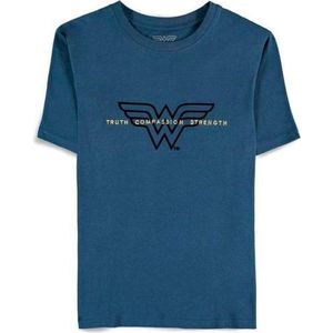 DC Comics Wonder Woman - Truth Compassion Strength Dames T-shirt - L - Blauw