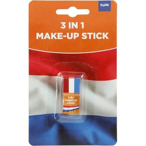 Koningsdag Schmink Stick | Nederlandse Vlag Kleuren WK Voetbal 2024 & Koningsdag Accessoires | 3 cm - Rood, Wit & Blauw