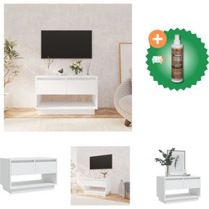 vidaXL Tv-meubel 70x41x44 cm spaanplaat wit - Kast - Inclusief Houtreiniger en verfrisser