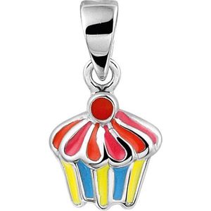 The Kids Jewelry Collection Hanger Cupcake - Zilver Gerhodineerd