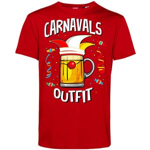 T-shirt Carnavals Outfit | Carnavalskleding heren | Carnaval Kostuum | Foute Party | Rood | maat XL