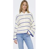 Only Trui Onlgeena 7/8 Stripe O-neck Knt 15321477 Cloud Dancer/w.dazzeli Dames Maat - XL