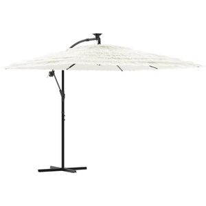 The Living Store Parasol met stalen paal 269x269x235 cm wit - Zonwering - Parasol - Tuinset - Outdoor Living - Patio Set