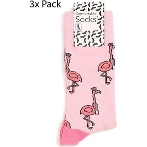 3 Stuks Dames Sokken Verpleegkundige Flamingo Maat 37-41