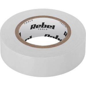 REBEL - Iisolatietape - isolerend plakband (0,13 mm x 19 mm x 10 yd) wit