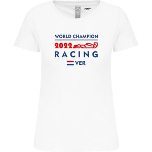 Dames T-shirt World Champion 2022 | Max Verstappen / Red Bull Racing / Formule 1 Fan | Wereldkampioen | Wit dames | maat S