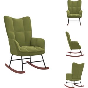 vidaXL Schommelfauteuil Fluweel Lichtgroen 61x78x98cm - Chique Design - Schommelstoel