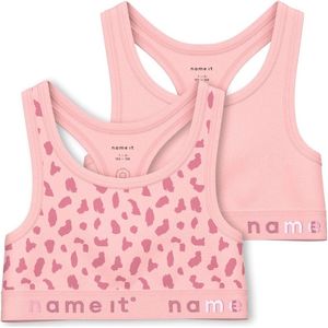 Name it meisjes Topje 2-pak - Strawberry Cream - 164 - Rose