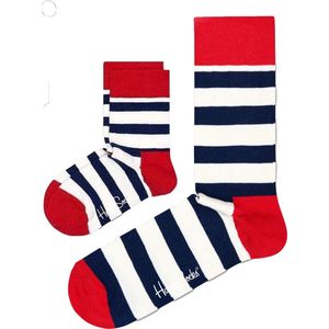 Zo Vader Zo Zoon/Dochter sokken Big Stripes Blue | Maat: Vader 41 - 46 | Kind 7-9 jaar