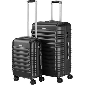 Ozocozy Kofferset - 2 Delig - 55L Koffer + 120L Koffer - 2 Koffers - Reiskoffer Met Wielen - TSA Slot - Ruimbagage - Zwart