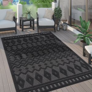 Paco Home Vloerkleed Tapijt Voor Binnen En Buiten Terras Keuken Scandinavisch Eenkleurig 120 cm Rund