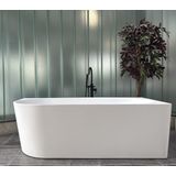 Ligbad / Hoekbad Jade - Half Vrijstaand Rechts - 170x80x58 cm - Glasvezelversterkt Acryl - Mat Wit - Inclusief Waste en Overloop