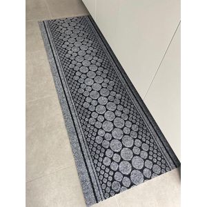 JYG Vloerkleed Stone - Keukenloper - Keukenmat - Anti Slip - 66x250 cm - Grijs