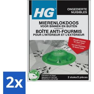 HG X - Ongedierte - Mierenlokdoos Voor Binnen & Buiten - Bestrijdt Tot In Het Nest - 2 Doosjes - Voordeelverpakking - 2 stuks