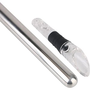 CoolCraft™ - Luxe Wijnkoeler stick - RVS - koelstaaf met schenktuit - 3-in-1 - koelen, schenken en afsluiten