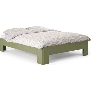 B Bright Fresh 400 Bed 90x220cm - Bedframe Rietgroen - Eenpersoonsbedden - Instaphoogte: 40cm