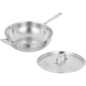 Kuhn Rikon Culinary fiveply RVS wok 28 cm Met RVS Deksel