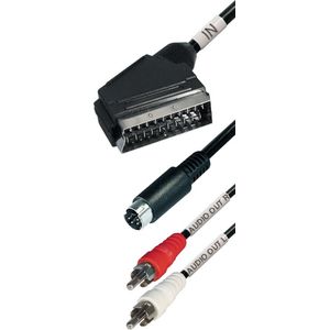 S-VHS en Tulp 2x RCA (m) naar Scart (m) kabel / zwart - 20 meter