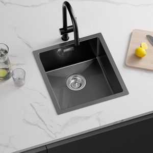 CECIPA max Spoelbak Antraciet 40x44CM - Spoelbak Keuken - Spoelbakken Keuken - Wasbak Keuken - RVS