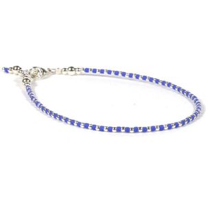 Heaven Eleven - Enkelbandjes - 925 Zilver blauw - 1mm