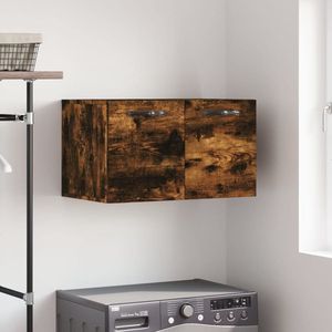 The Living Store Wandkast Gerookt Eiken - Zwevende Opbergkast - 60 x 36.5 x 35 cm - Duurzaam Hout